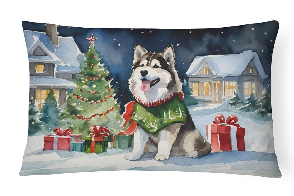 9739 DAC2592PW1216 Alaskan Malamute Cozy Christmas Throw Pillow Machine